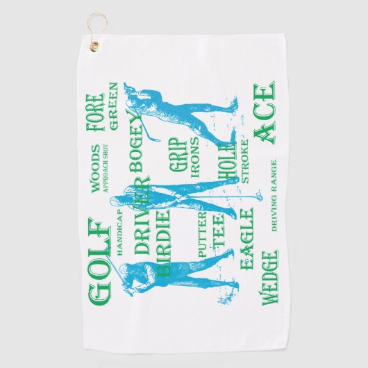 Golf Words Golfer Golfhanddoek (Voorkant)