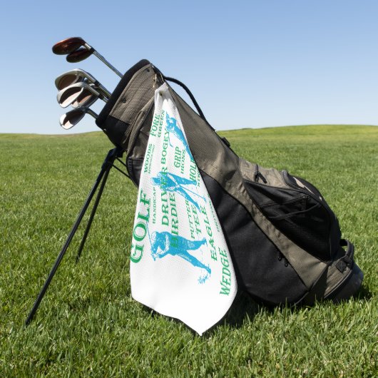 Golf Words Golfer Golfhanddoek (Groen)