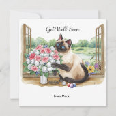 Golf wordt snel goed met golfbal en bloemen kaart (Voorkant)