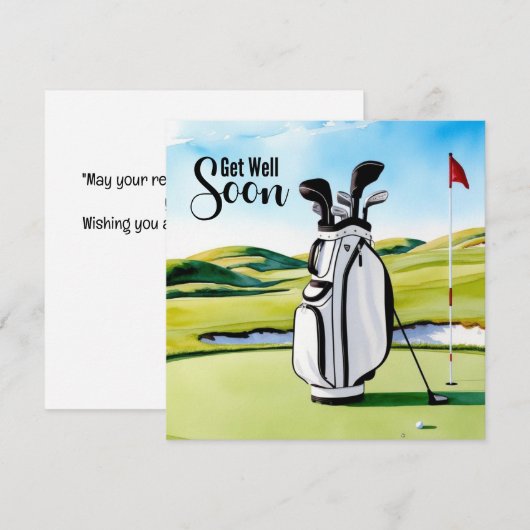 Golf wordt snel goed met golftas op putting green (Voorkant / Achterkant)