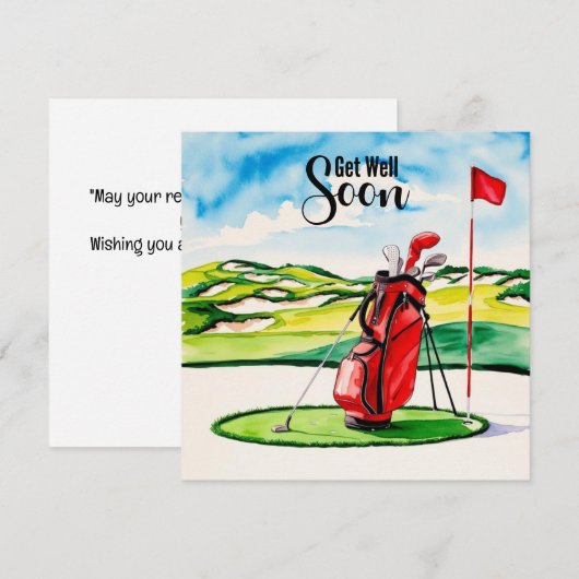 Golf wordt snel goed met golftas op putting green (Voorkant / Achterkant)