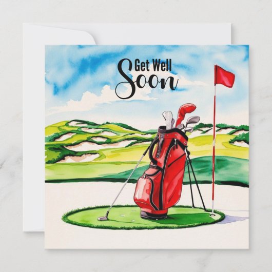 Golf wordt snel goed met golftas op putting green (Voorkant)