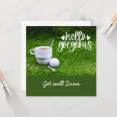 Golf wordt snel goed met kop thee en golfbal kaart (Voorkant / Achterkant in situ)