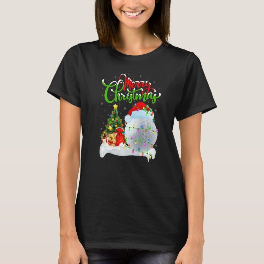Golf  Xmas Decorations Santa Golf Christmas T-shirt (Voorkant)