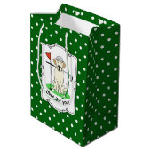 Golf Yellow Labrador Retriever Dog - Cute Medium Cadeauzakje (Achterkant Gekanteld)