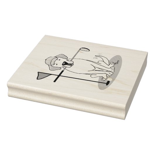Golf Yellow Labrador Retriever Dog - Cute Rubberstempel (Stempel)
