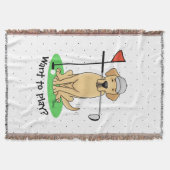 Golf Yellow Labrador Retriever (geel 3) Dog - Cute Deken (Voorkant)