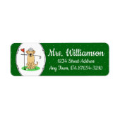 Golf Yellow Labrador Retriever (geel 3) Dog - Cute Etiket (Voorkant)