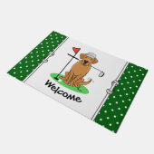 Golf Yellow Labrador Retriever (geel 5) Dog - Cute Deurmat (Schuin)