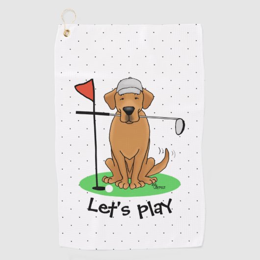 Golf Yellow Labrador Retriever (geel 5) Dog - Cute Golfhanddoek (Voorkant)