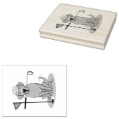 Golf Yellow Labrador Retriever (geel 5) Dog - Cute Rubberstempel (Gestempeld)