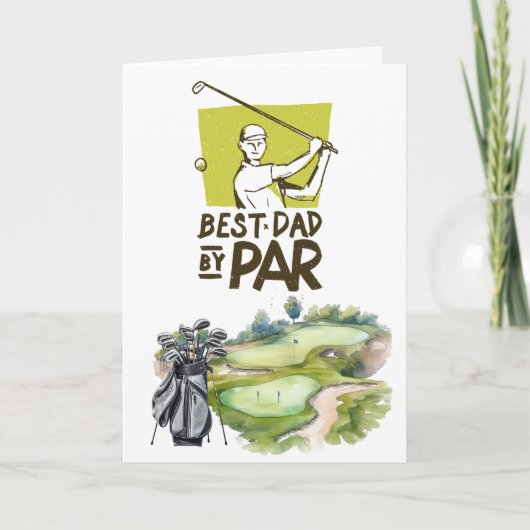 Golf  Zalige Vaderdag beste papa door par Kaart (Voorkant)