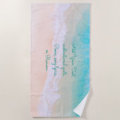 Golf, zand, strandontspanning en geniet van persoo strandlaken (Voorkant)