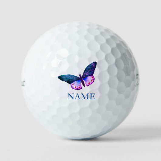 Golf zet  BUTTERFLES MET NAAM VAN KLANT Golfballen (Voorkant)