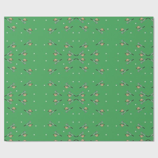 Golf zet groen op cadeaupapier (Vlak)