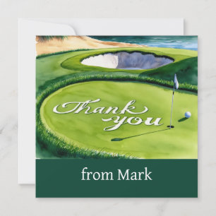 Golf zetten groen met Dank u woord Bedankkaart