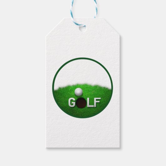 Golf zetten groene golfbal populair typografisch cadeaulabel (Voorkant)