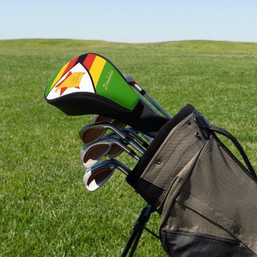 Golf Zimbabwe & Zimbabwe Vlag / Golfclubs Hoesjes Golfheadcover (Insitu)