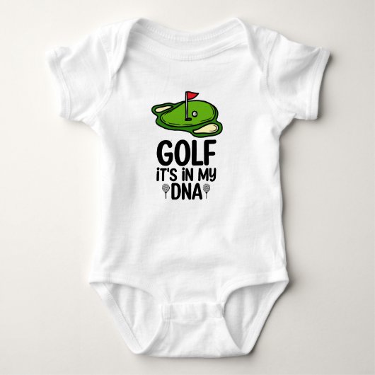 Golf zit in mijn DNA voor Golfer Baby Romper (Voorkant)