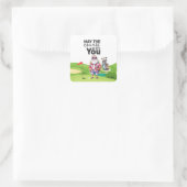 Golf Zomer Kerstmis met Sinterklaas bij vlag Vierkante Sticker (Tas)