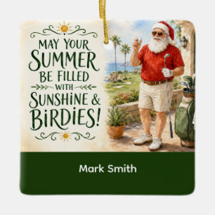 Golf Zomer Sinterklaas Golfer Kerstwensen Keramisch Ornament