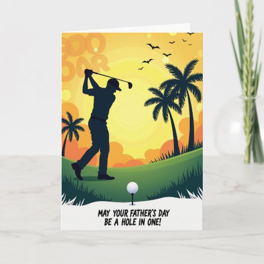 Golf Zonsondergang Vaderdag Kaart (Voorkant)