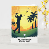 Golf Zonsondergang Vaderdag Kaart (Gele Bloem)