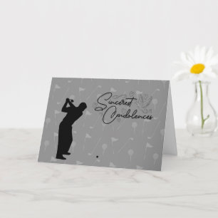 Golf Zwart en Wit Golf Condoleancekaart Sorry Kaart