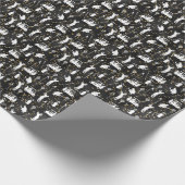 Golf zwart golf wit thema voor golfer cadeaupapier (Hoek)