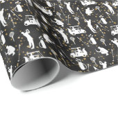 Golf zwart golf wit thema voor golfer cadeaupapier (Rol Hoek)