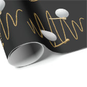 Golf zwart golf wit thema voor golfer cadeaupapier (Rol Hoek)