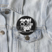 Golf; Zwarte & Donkergrijze Strepen Ronde Button 7,6 Cm (In situ)