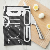 Golf; Zwarte & Donkergrijze Strepen Theedoek (Quarter Fold)