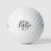 Golf zwarte grijze monogram, initiaal golfballen (Voorkant)