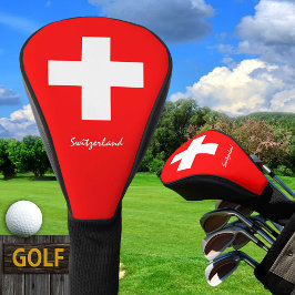 Golf Zwitserland en Zwitserse vlag/Golf Clubs Hoes Golfheadcover