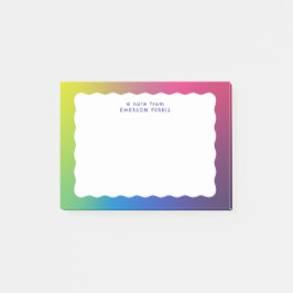 Golfachtige rand kleurrijke trendy retro post-it® notes