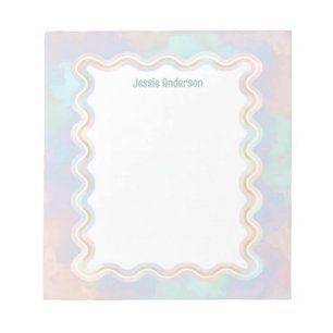 Golfachtige rand Kleurrijke Zachte Pastel Kleuren Notitieblok