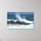 Golfactie op Pemaquid Point, Maine Canvas Afdruk (Voorkant)