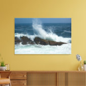 Golfactie op Pemaquid Point, Maine Canvas Afdruk (Insitu (Woonkamer))
