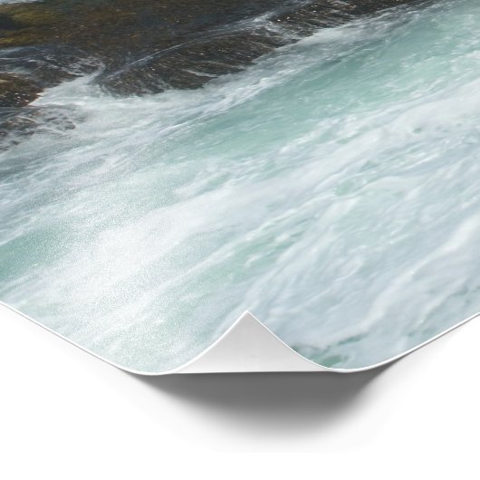 Golfactie op Pemaquid Point, Maine Foto Afdruk (Hoek)