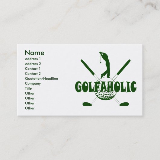 GOLFAHOLISCHE VISITEKAARTJES (Voorkant)
