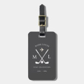 Golfavonturen | Golfer BagTag Grijs Bagagelabel (Voorkant verticaal)