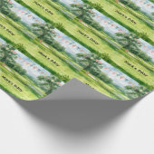 Golfbaan aquarel  cadeaupapier (Hoek)