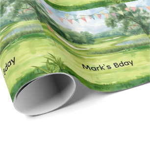 Golfbaan aquarel cadeaupapier