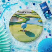 Golfbaan aquarel papieren bordje (Feest)