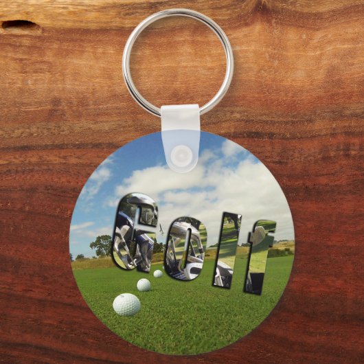 Golfbaan en logo, sleutelhanger (Achterkant)