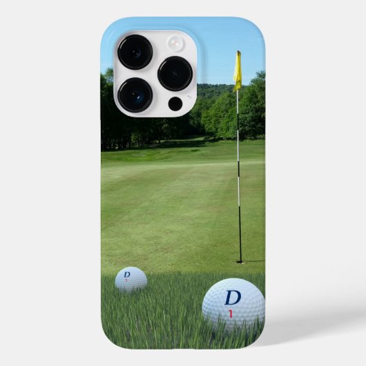 Golfbaan Foto Golfer Fairway Monogrammed Ball Case-Mate iPhone Case (Achterkant)