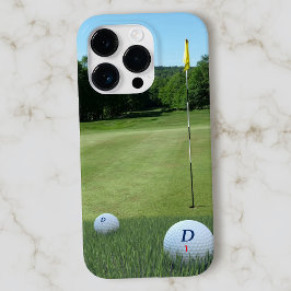 Golfbaan Foto Golfer Fairway Monogrammed Ball Case-Mate iPhone 14 Pro Hoesje