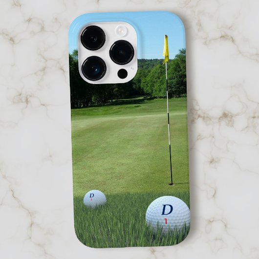 Golfbaan Foto Golfer Fairway Monogrammed Ball Case-Mate iPhone Case