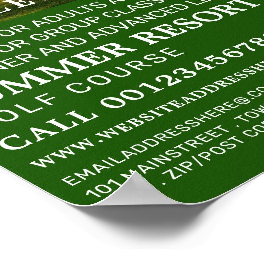 Golfbaan, GoIf les Adverteren Poster (Hoek)